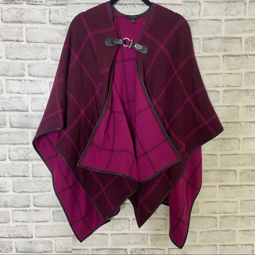Talbots plaid fuchsia Cape/Wrap size XS